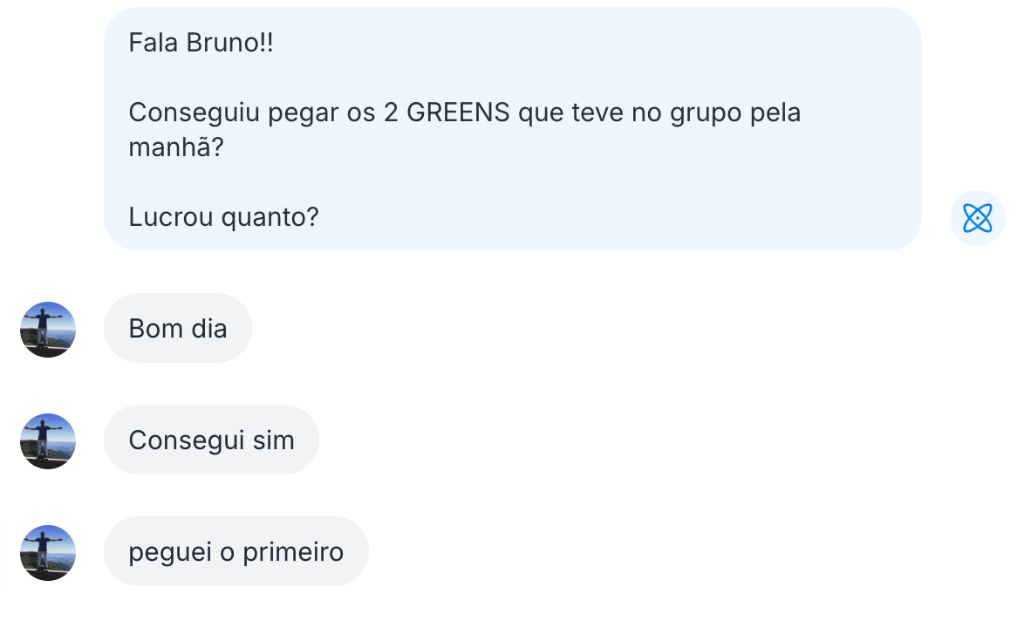 Depoimento de aluno sobre lucros no grupo